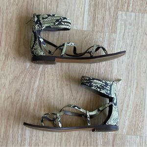 Sam Edelman Women's Sandals Green Snake-like Gladiator Style Size 9.5M